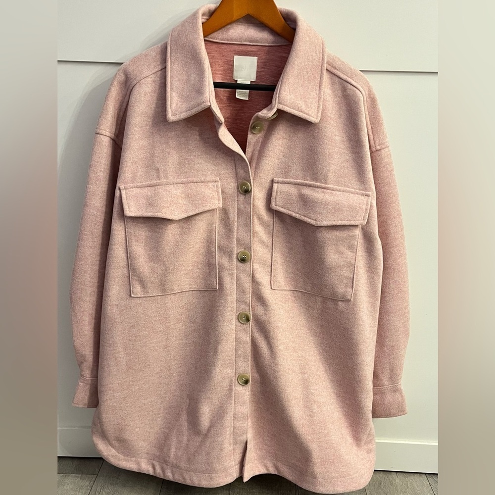 H&M Light Pink Shacket with Pockets